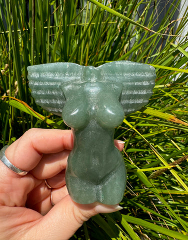 GREEN AVENTURINE GODDESS WITH WINGS