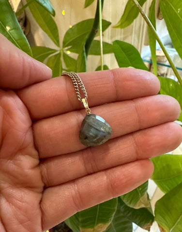 LABRADORITE  FACET TEARDROP PENDANT