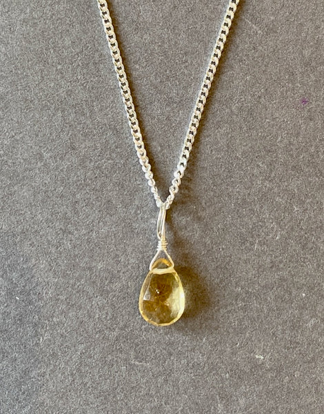 CITRINE PENDANT - TEARDROP FACET