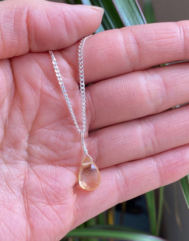 CITRINE PENDANT - TEARDROP FACET